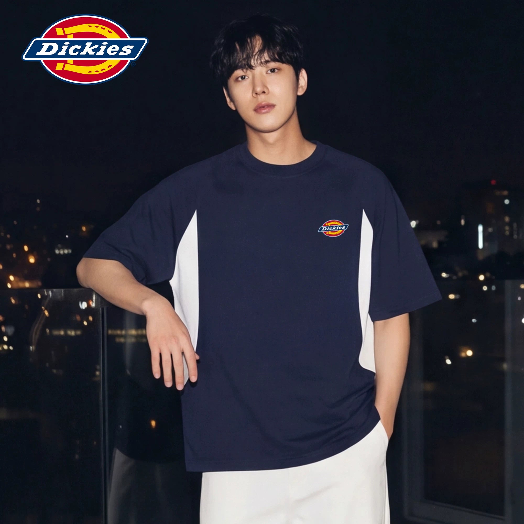 Dickies Cool Solona Short Sleeve T-shirt for Men's Summer Quick Drying Splicing Color Contrasting Loose Half Sleeve Top M