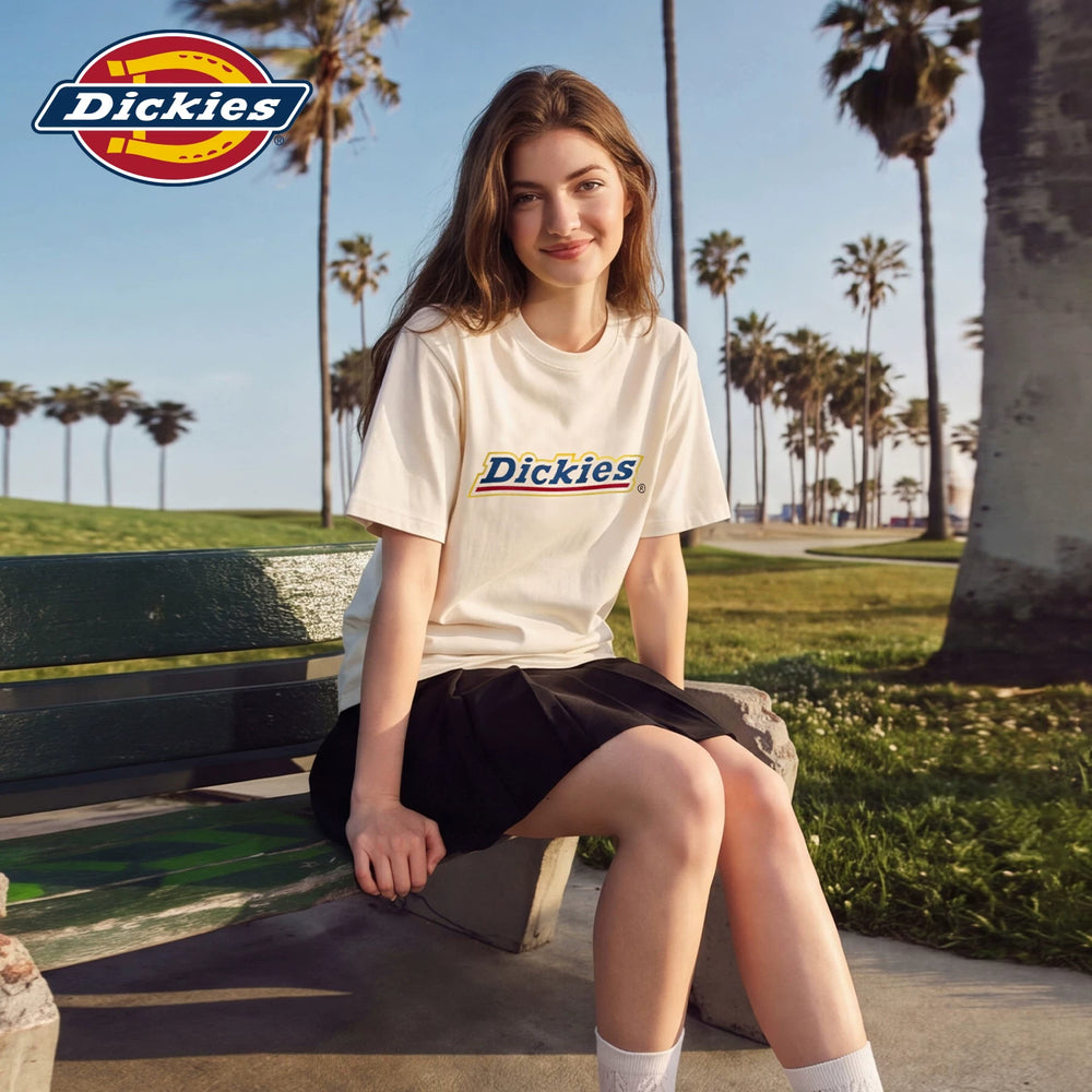 Dickies Cool Suitable Pure Cotton Short sleeved T-shirt for Women's Summer New Style American Trendy Brand Letter Printed Versatile Top m