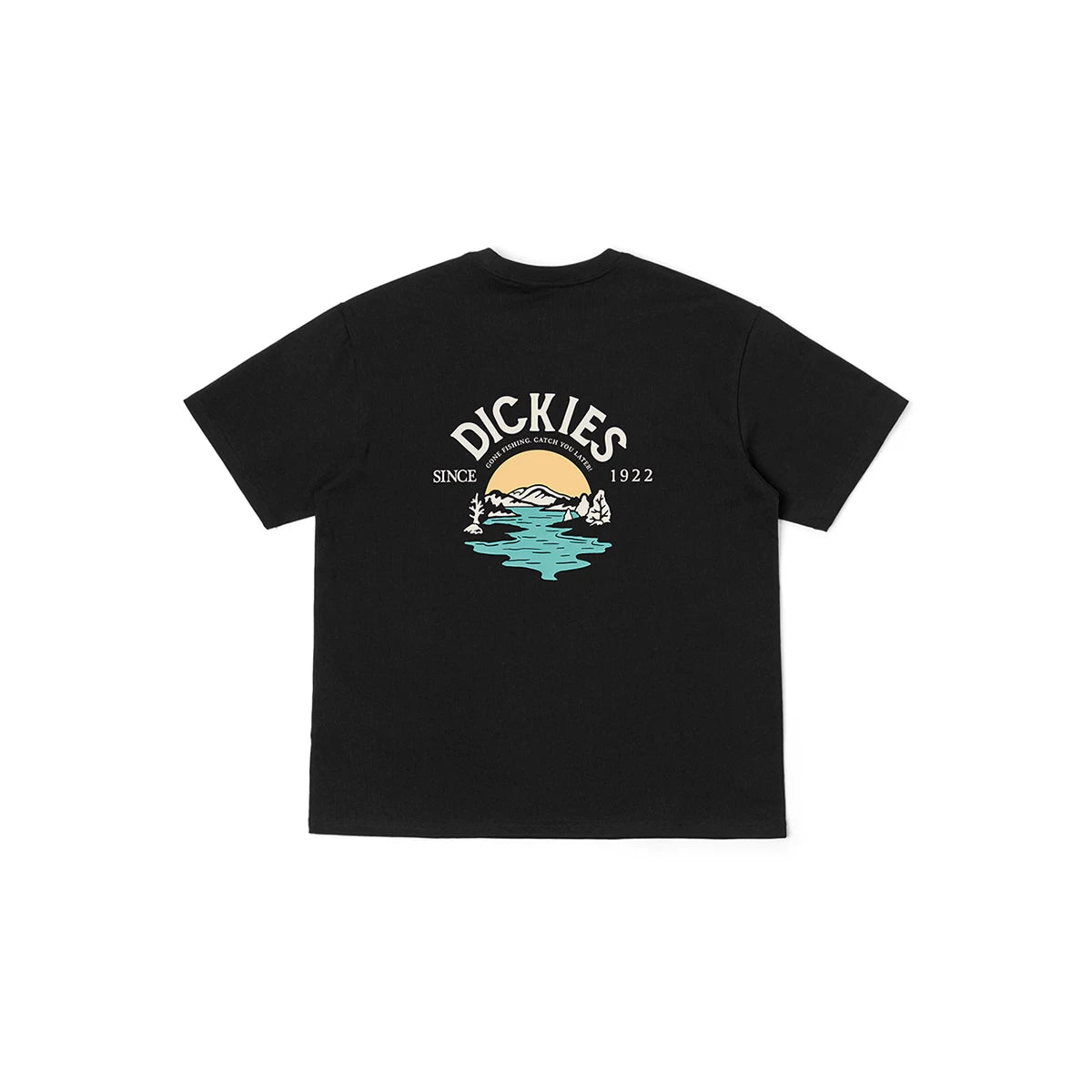 Dickies Cool 26 Spring/Summer Collection Front Chest Small Logo Back Sunrise Pattern Printed Loose Short Sleeve T-shirt J