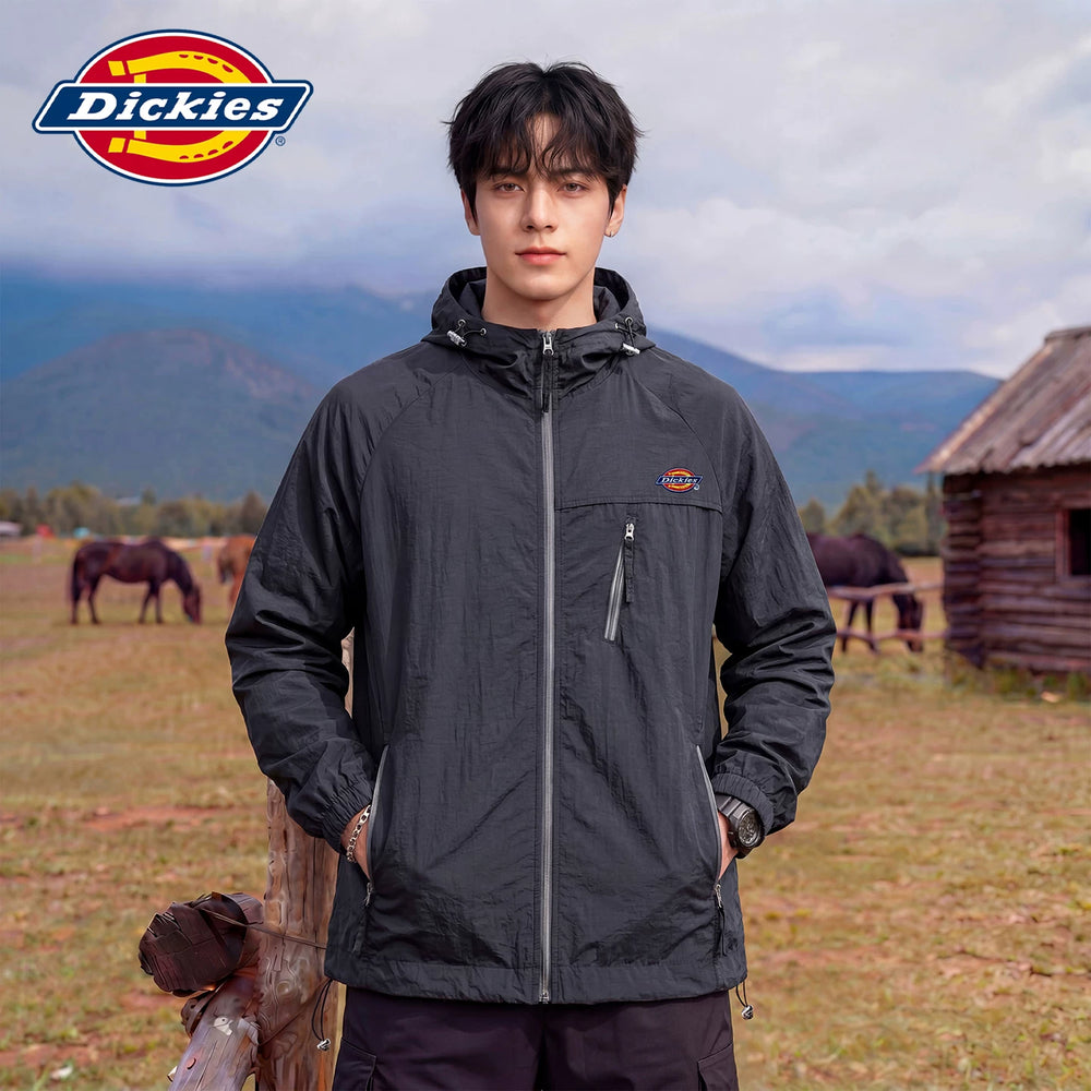 Dickies Cool Summer New Sunscreen Clothes for Men, Loose, Breathable, Simple Zipper Hooded Trendy Brand Top Y