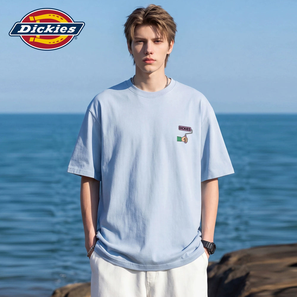 Dickies Cool Suitable Pure Cotton Short sleeved T-shirt Men's Summer American Fun Printed Casual Couple Half Sleeve Top M