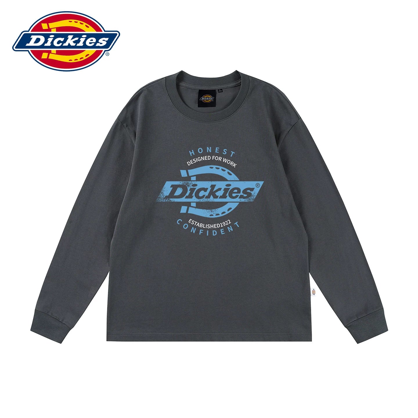Dickies' new soft long sleeved T-shirt for spring, men's round neck American T-shirt with printed upper garment Y