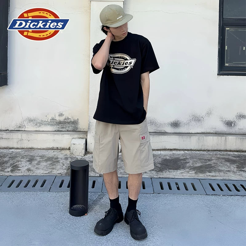 Dickies Cool 26 Spring/Summer Casual Loose Multi Pocket Work Shorts Elastic Waist for Men and Women Couple J