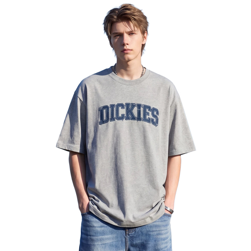 Dickies casual letter printed short sleeved T-shirt for men's summer loose round neck pure cotton half sleeved top M