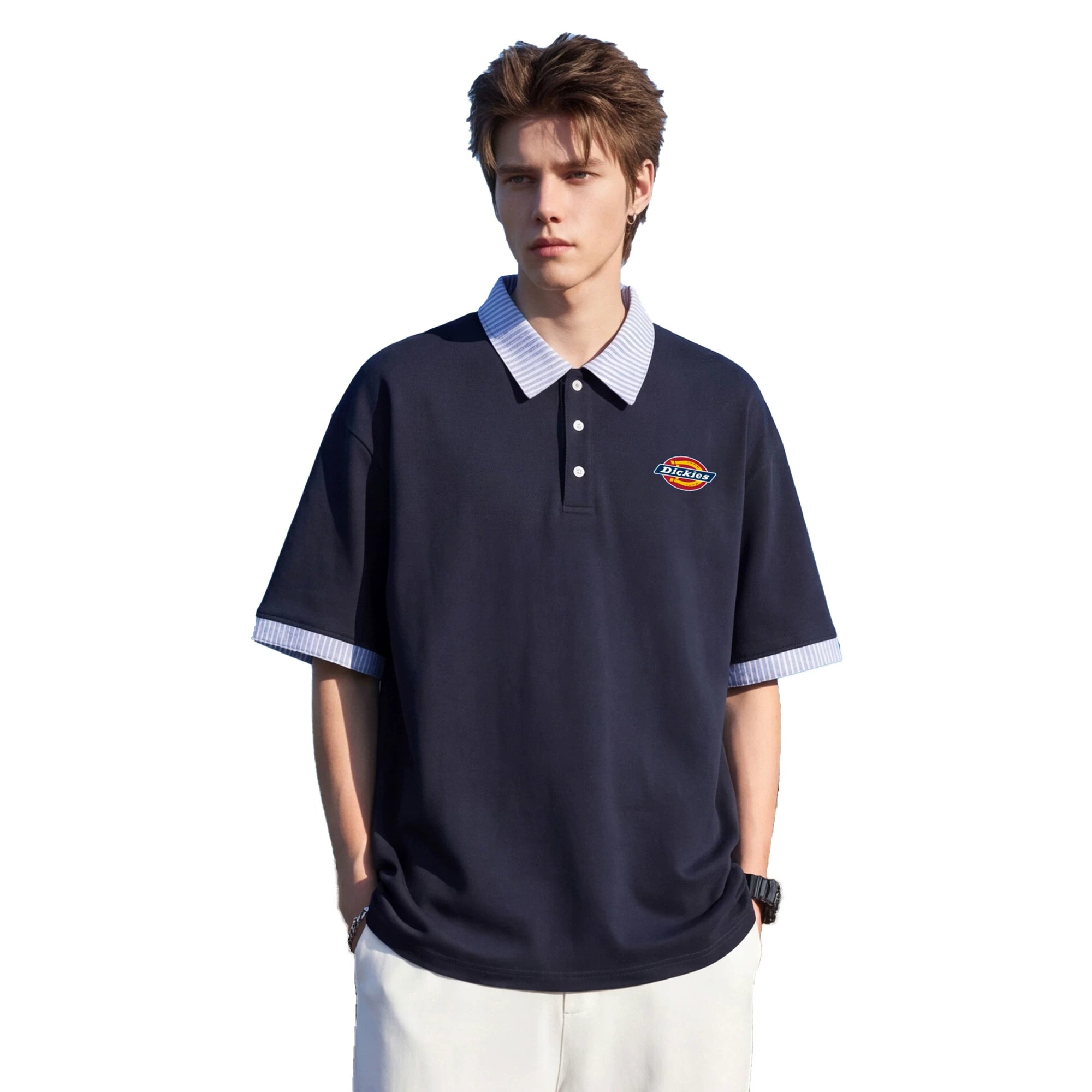 Dickies Emperor Cool Suitable Short Sleeve Polo Shirt Men's Summer Trendy Brand American Color Contrast Collar Loose Casual Top M