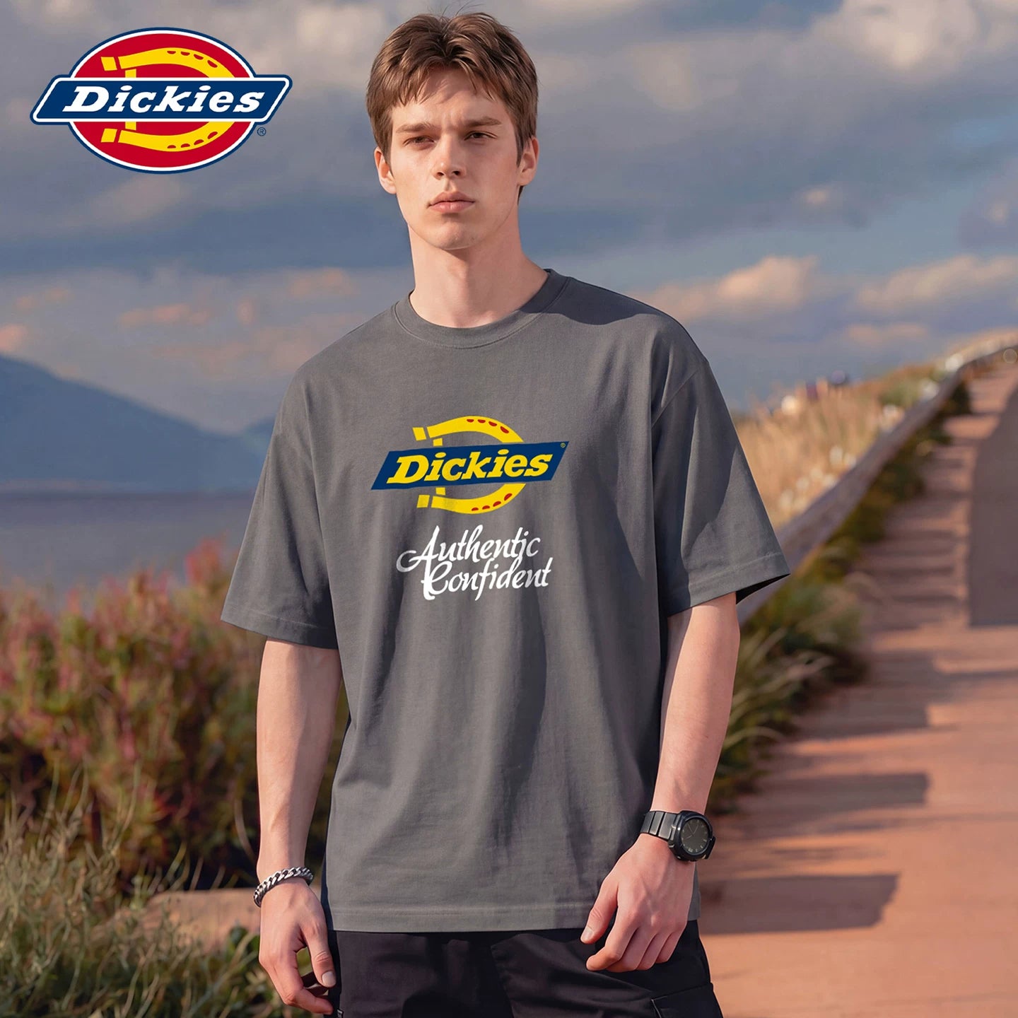 Dickies Cool Summer T-shirt New Short Sleeve American Printed Half Sleeve Shirt Men's Round Neck Thin T-shirt Y