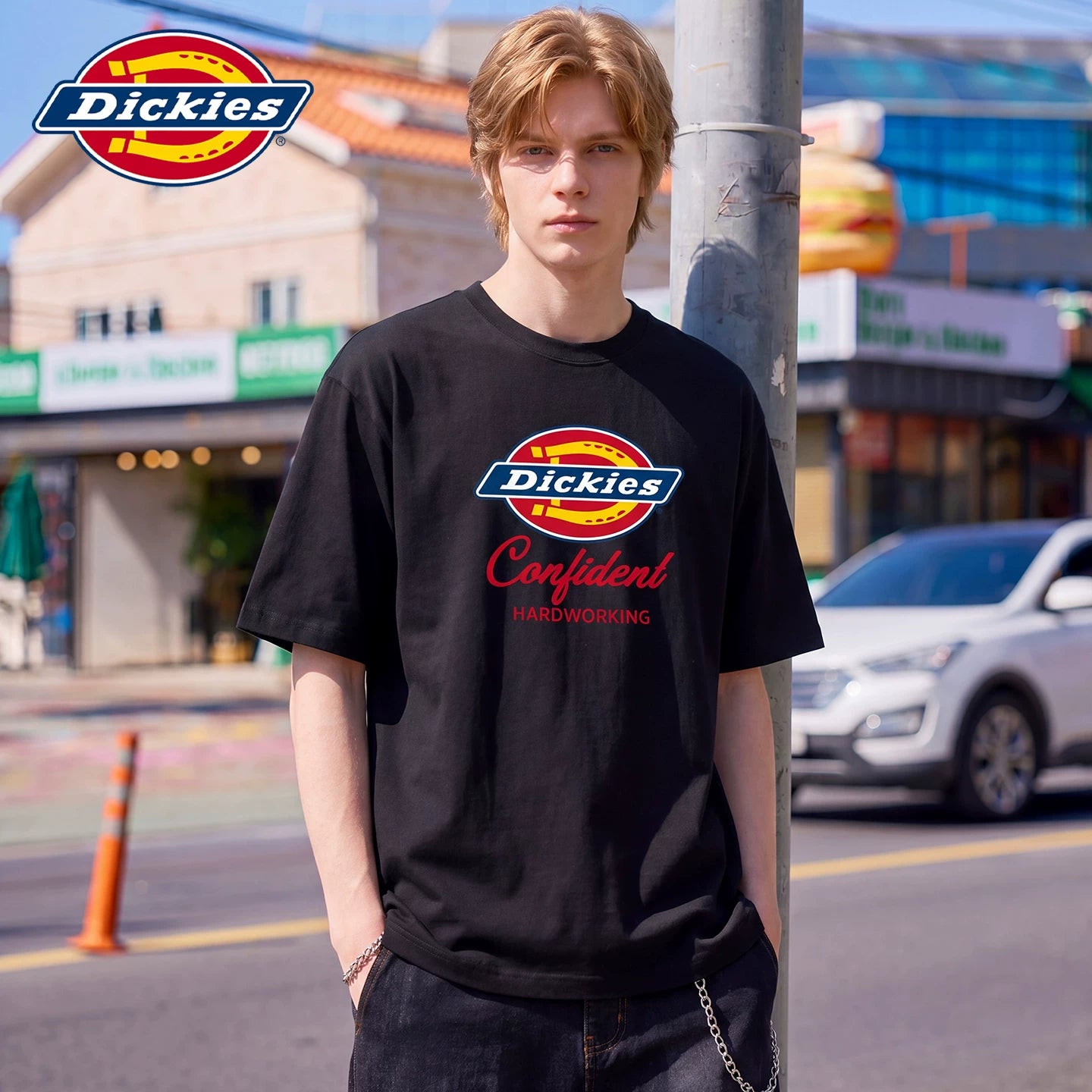 Dickies Cool Summer Thin Short Sleeve T-shirt Couple's Letter Printed Half Sleeve Loose Round Neck Top Y