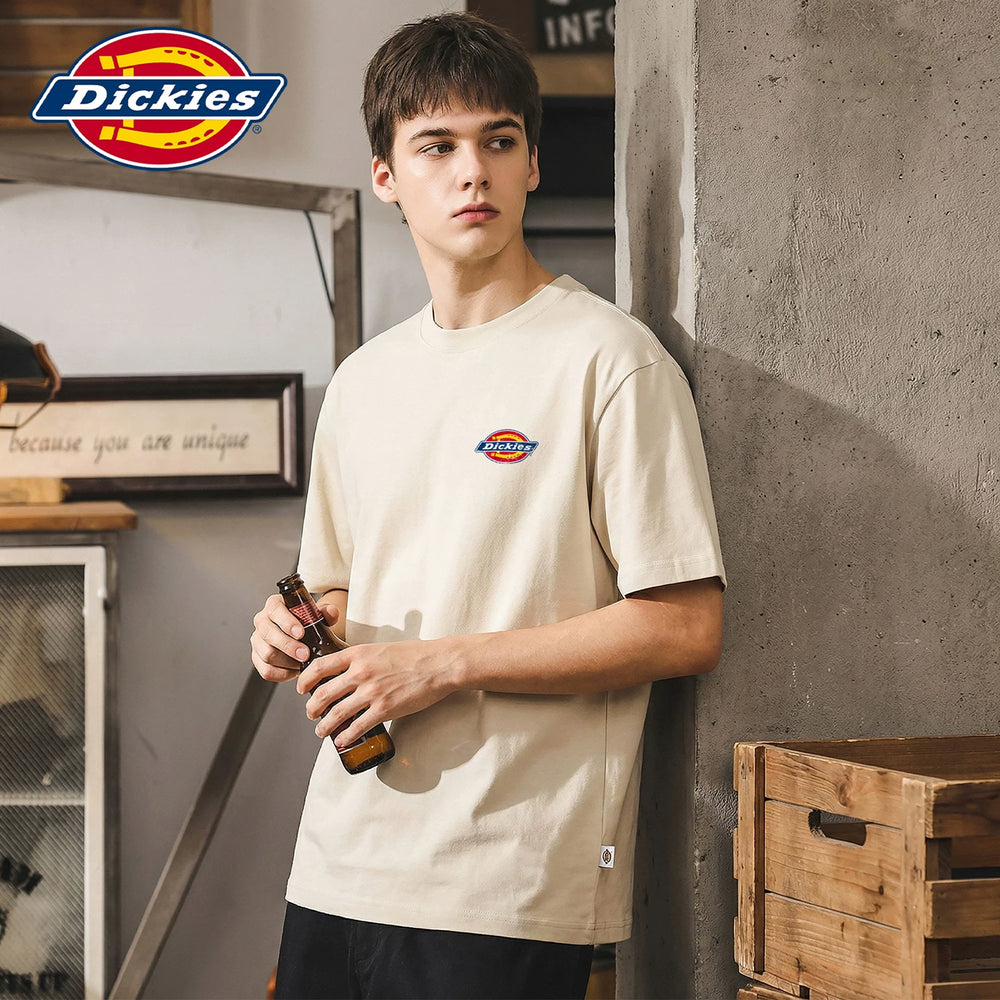 Dickies is suitable for making old LOGO short sleeved T-shirts, thin styles, summer new styles, men's round neck T-shirts, five quarter sleeves, Y