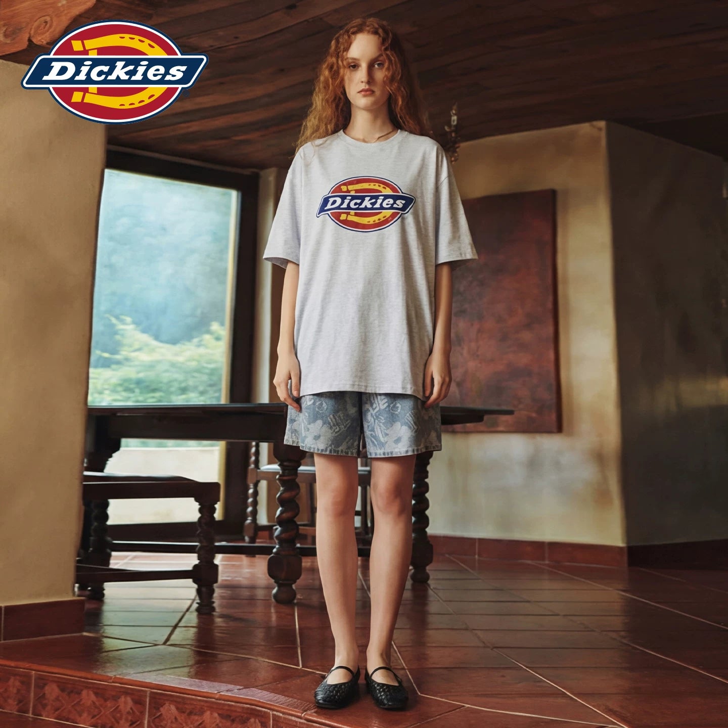 Dickies Emperor Cool Suitable Short sleeved T-shirt for Women's New Trendy Brand Loose and Versatile Round Neck Printed Casual Simple Top m