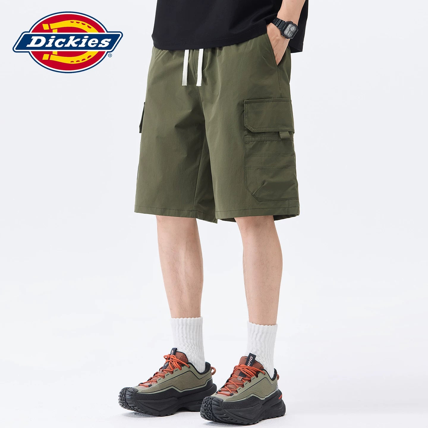 Dickies Cool Multi Pocket workwear casual shorts for men in summer, loose straight leg thin five quarter pants Y