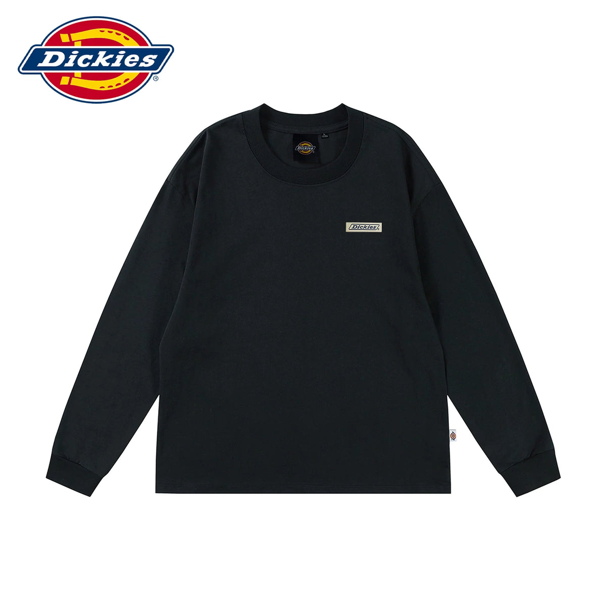 Dickies' new soft long sleeved T-shirt for spring, men's round neck printed T-shirt, loose fitting upper garment Y