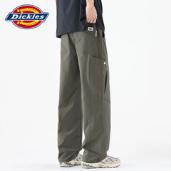 Dickies Cool Men's Work Pants Summer New Style Drawstring Thin Splicing Wide Leg Woven Casual Pants Y
