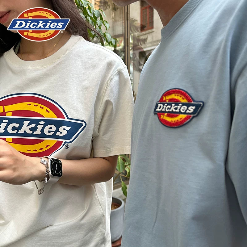 Dickies Classic Tri color Horseshoe Large LOGO Casual Summer Unisex Short sleeved T-shirt YHJ