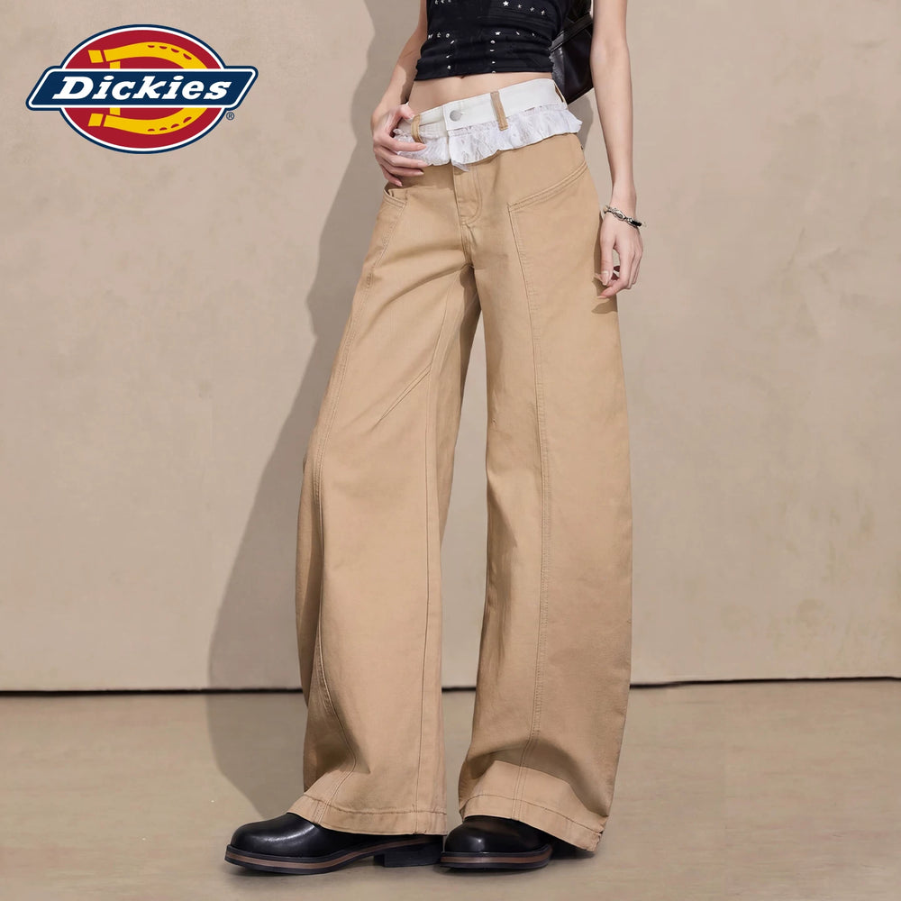 Dickies Emperor Cool Suitable High Waist Wide Leg Jeans for Women 2026 Lace Lace workwear Style Relaxation Bending Knife Pants M
