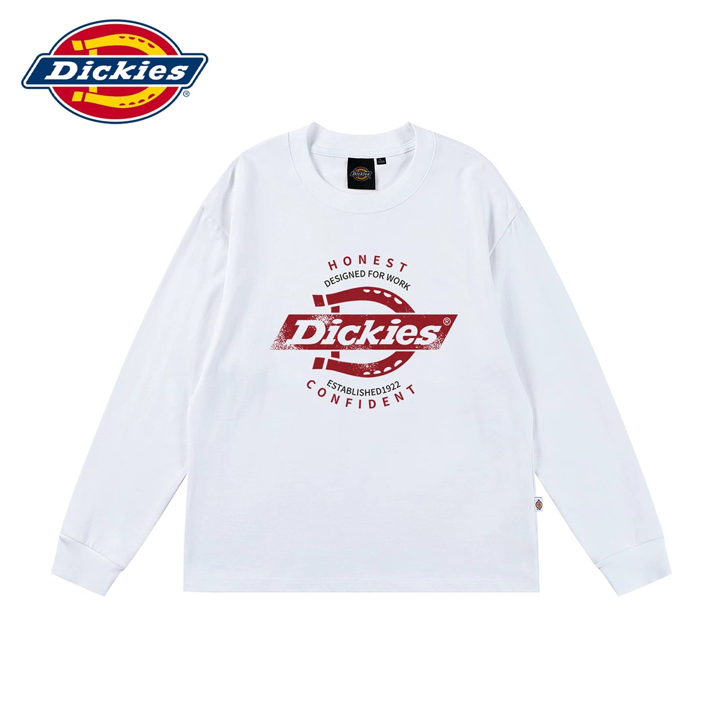 Dickies' new soft long sleeved T-shirt for spring, men's round neck American T-shirt with printed upper garment Y