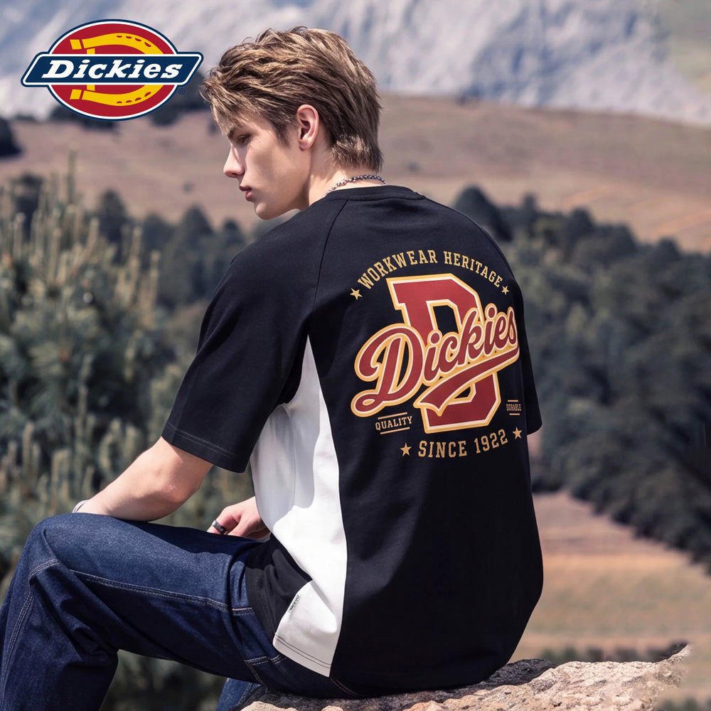 Dickies Cool Solona Cool Short sleeved T-shirt for Men's Summer American Splicing Loose Casual Top M