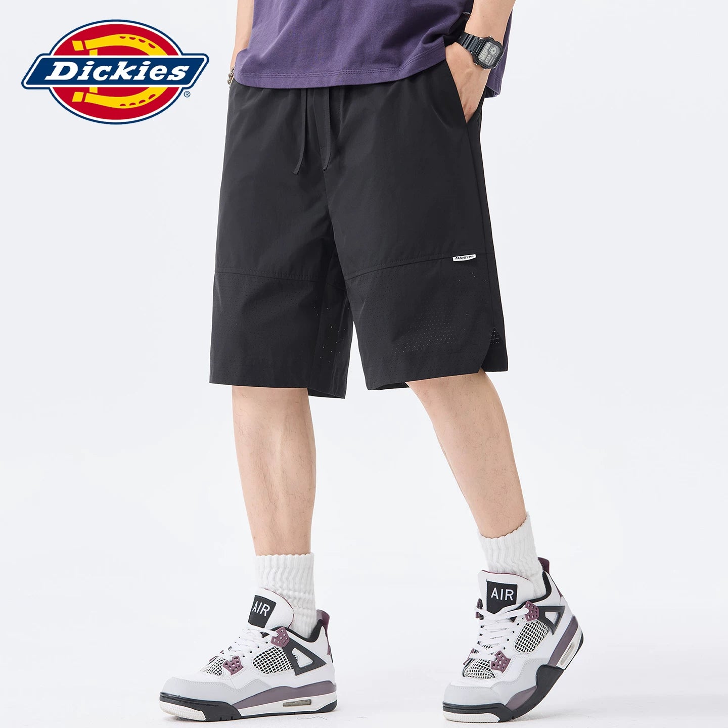 Dickies Cool Summer New Casual Shorts Men's Mesh Breathable Drawstring Design Straight Leg Pants Y
