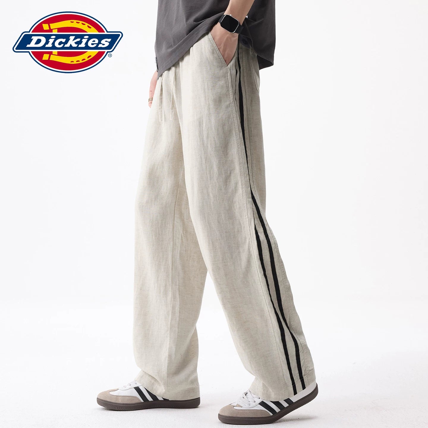 Diesel Dickies thin striped casual pants for men's summer straight linen long pants Y