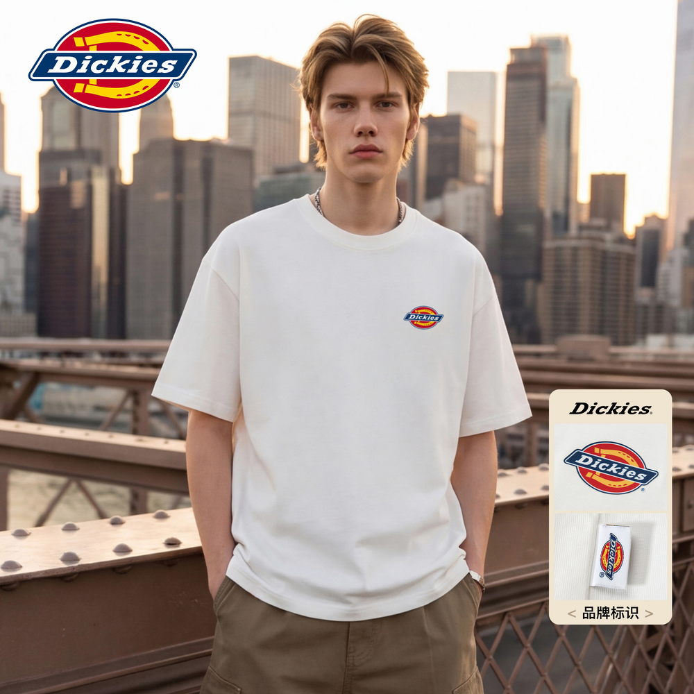 Dickies Emperor Cool Suitable American Heavy duty Short sleeved T-shirt for Men's Summer Pure Cotton Couple Casual Loose Half Sleeve Top M