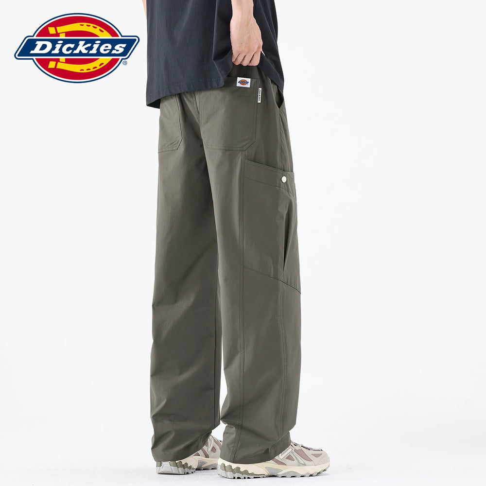 Dickies Cool Men's Work Pants Summer New Style Drawstring Thin Splicing Wide Leg Woven Casual Pants Y