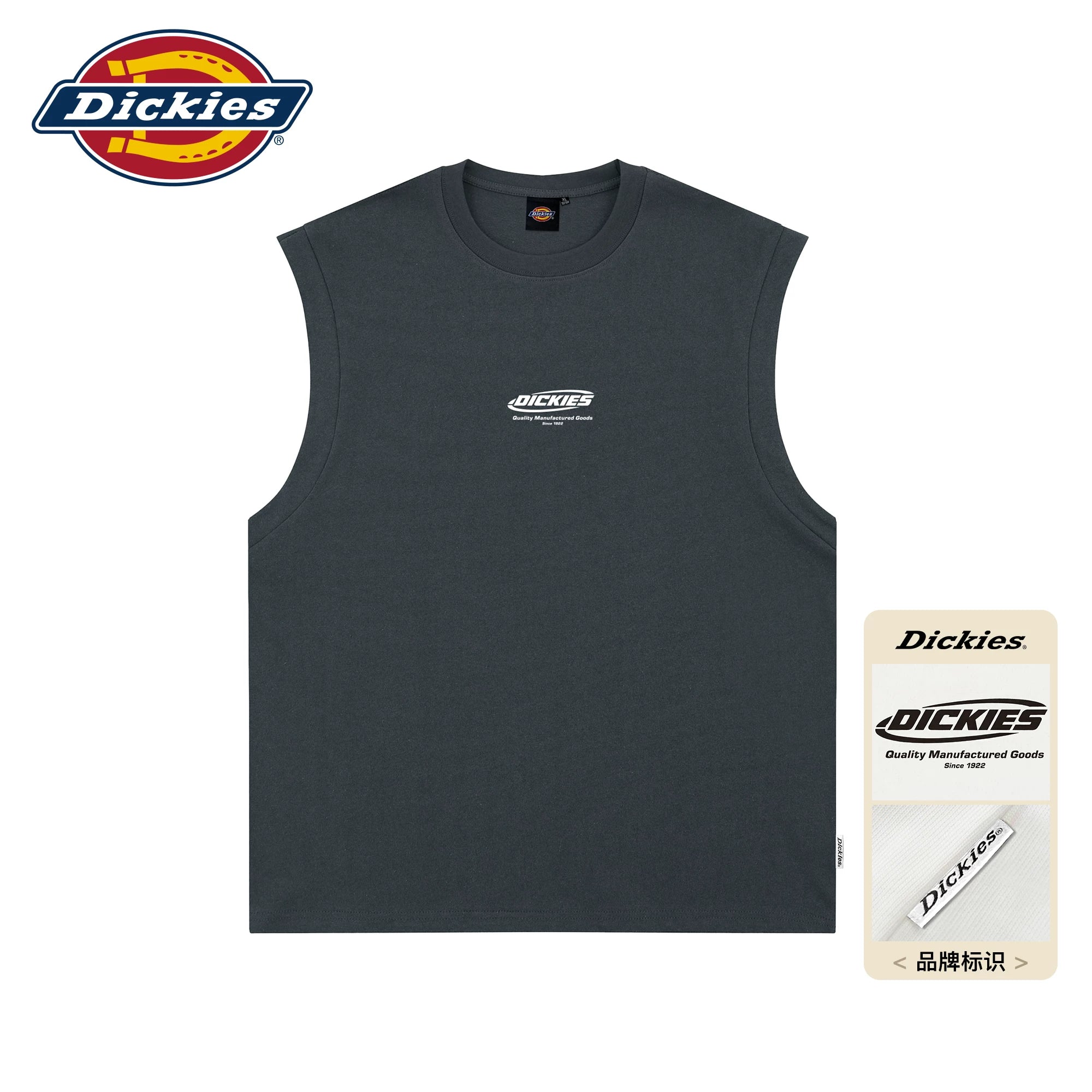 Dickies Cool Black Trendy Brand Camback Waist Men's Summer Sports Sleeveless T-shirt Couple Top M