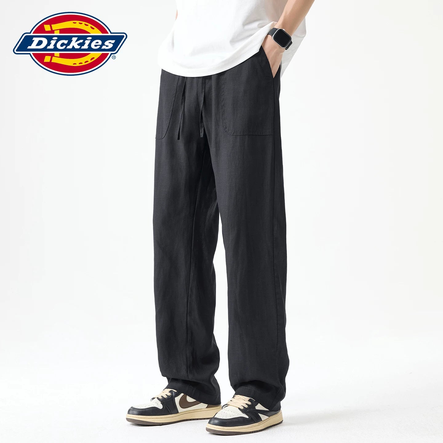 Linen Lyocell Dickies Emperor Cool Suitable Casual Pants for Men's Summer New Style Woven Thin Wide Leg Pants Y
