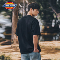Dickies Cool Black Pure Cotton Short sleeved T-shirt Men's Summer Brand Classic LOGO Printed Half Sleeve Top M