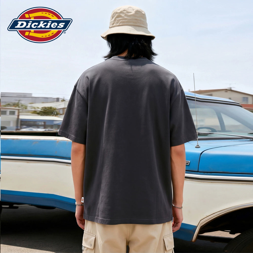 Dickies Cool Suitable Pure Cotton Short sleeved T-shirt Men's Summer American Retro Western Cowboy Letter Printed Top M
