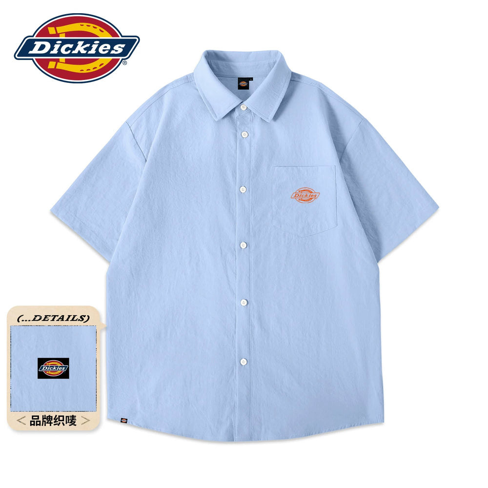 Dickies Men's Short sleeved Shirt 2026 Summer New Cool Ice Silk Shirt Men's Sunscreen Coat Men's A