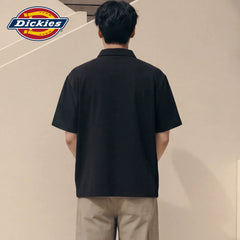 Dickies Cool Color Matching Short Sleeve Polo Shirt for Men's Summer Versatile Commuting Casual Half Sleeve Loose Top M