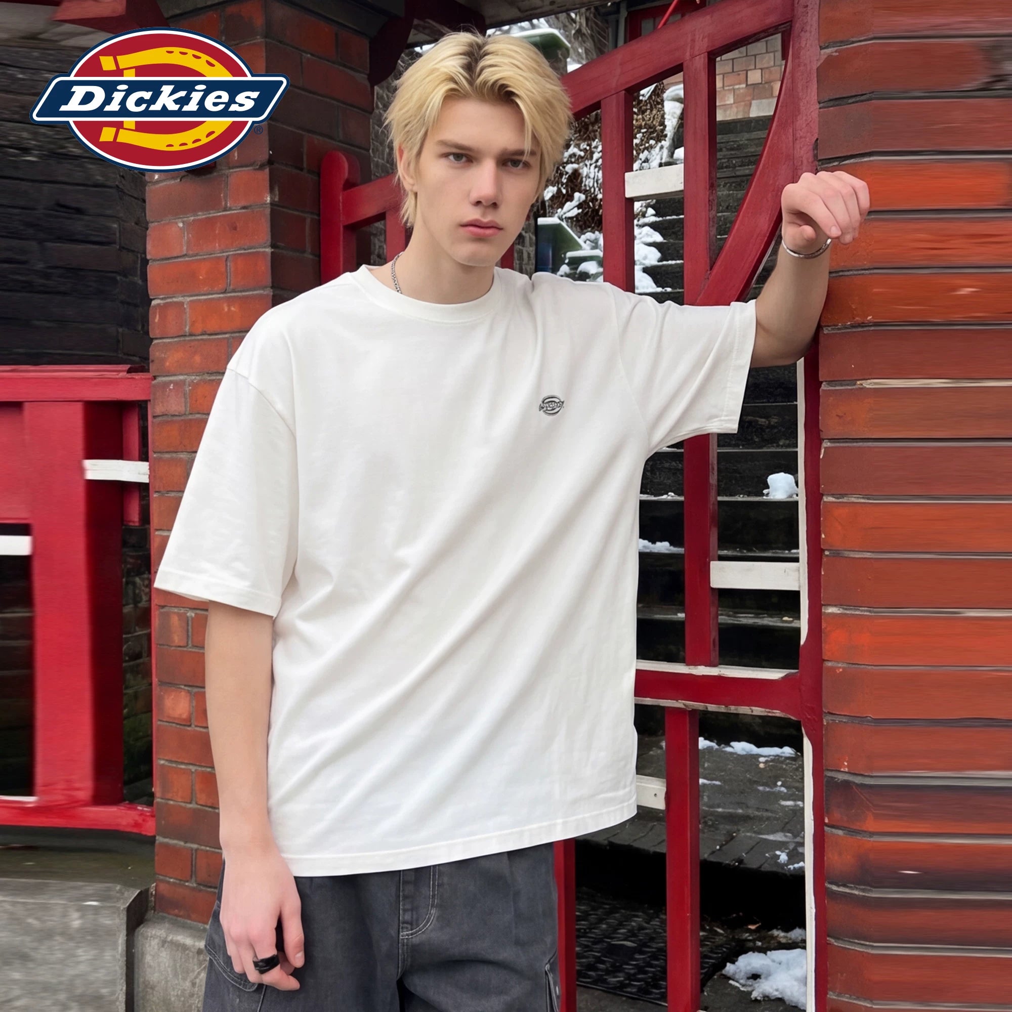 Dickies Emperor Cool Suitable Cotton Heavy duty Short sleeved T-shirt for Men's Summer Round Neck Trendy Brand Loose and Versatile Couple Top M