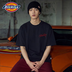 Dickies Cool Trendy Brand Heavy Short Sleeve T-shirt for Men in Summer, Pure Cotton Round Neck Loose Casual Half Sleeve Top M