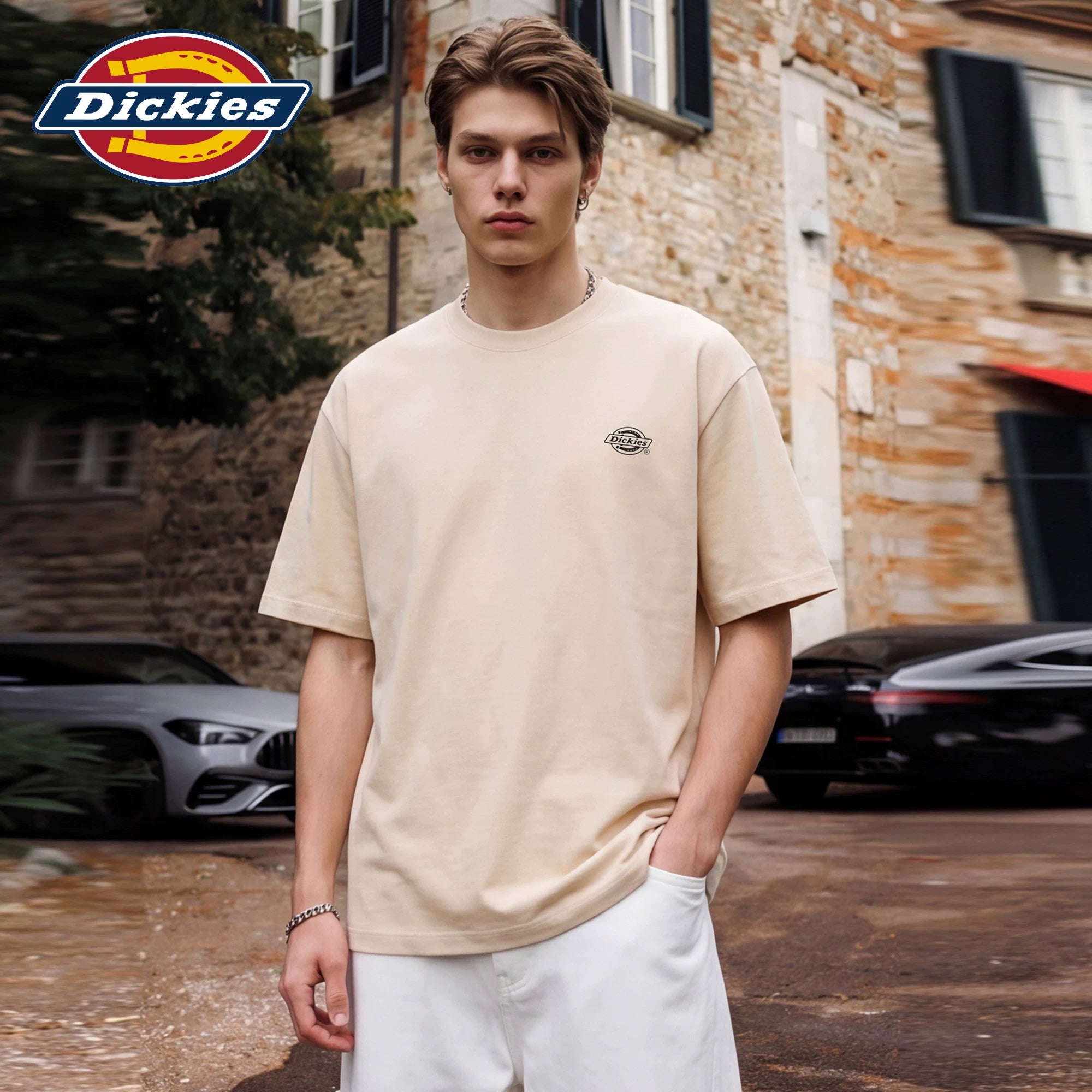 Dickies Emperor Cool Suitable Cotton Heavy duty Short sleeved T-shirt for Men's Summer Round Neck Trendy Brand Loose and Versatile Couple Top M
