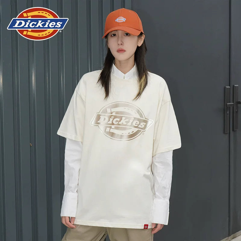 Dickies Cool 26 Spring/Summer Casual Chest Horseshoe Logo Printed Short sleeved T-shirt for Men and Women Couple J