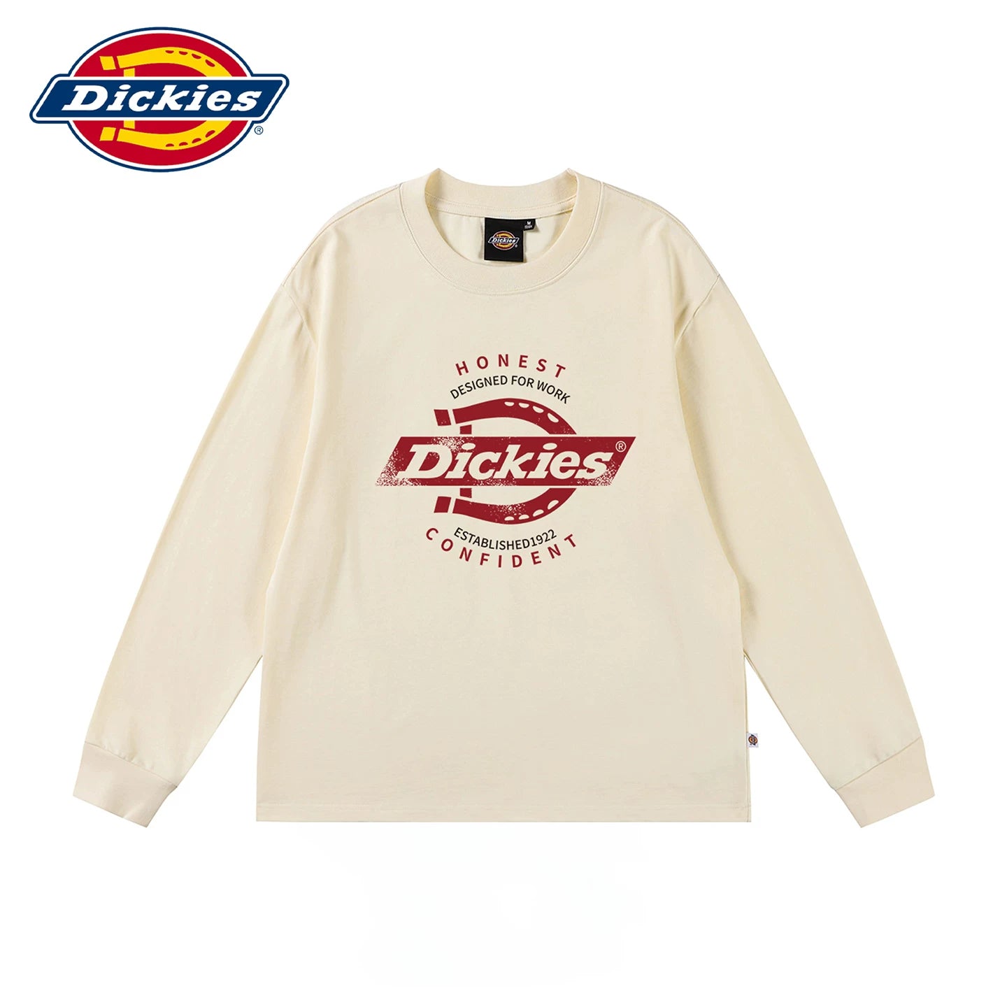 Dickies' new soft long sleeved T-shirt for spring, men's round neck American T-shirt with printed upper garment Y
