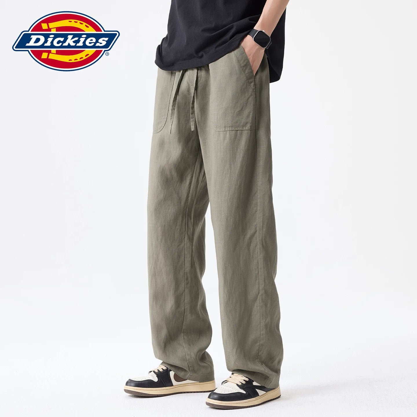 Linen Lyocell Dickies Emperor Cool Suitable Casual Pants for Men's Summer New Style Woven Thin Wide Leg Pants Y