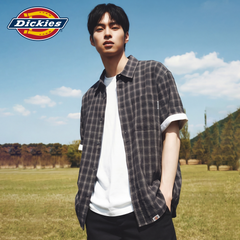 Dickies Cool Short Sleeve Shirt New Men's American Trendy Plaid Shirt Simple Casual Loose Top M