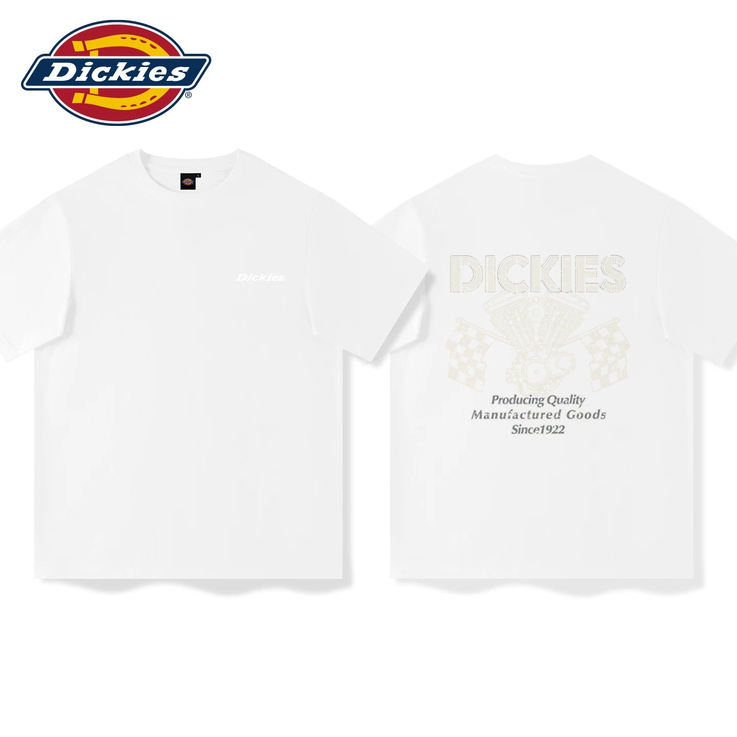 Dickies men's short sleeved T-shirt 2026 new American retro navy blue high-end design half sleeved T-shirt A