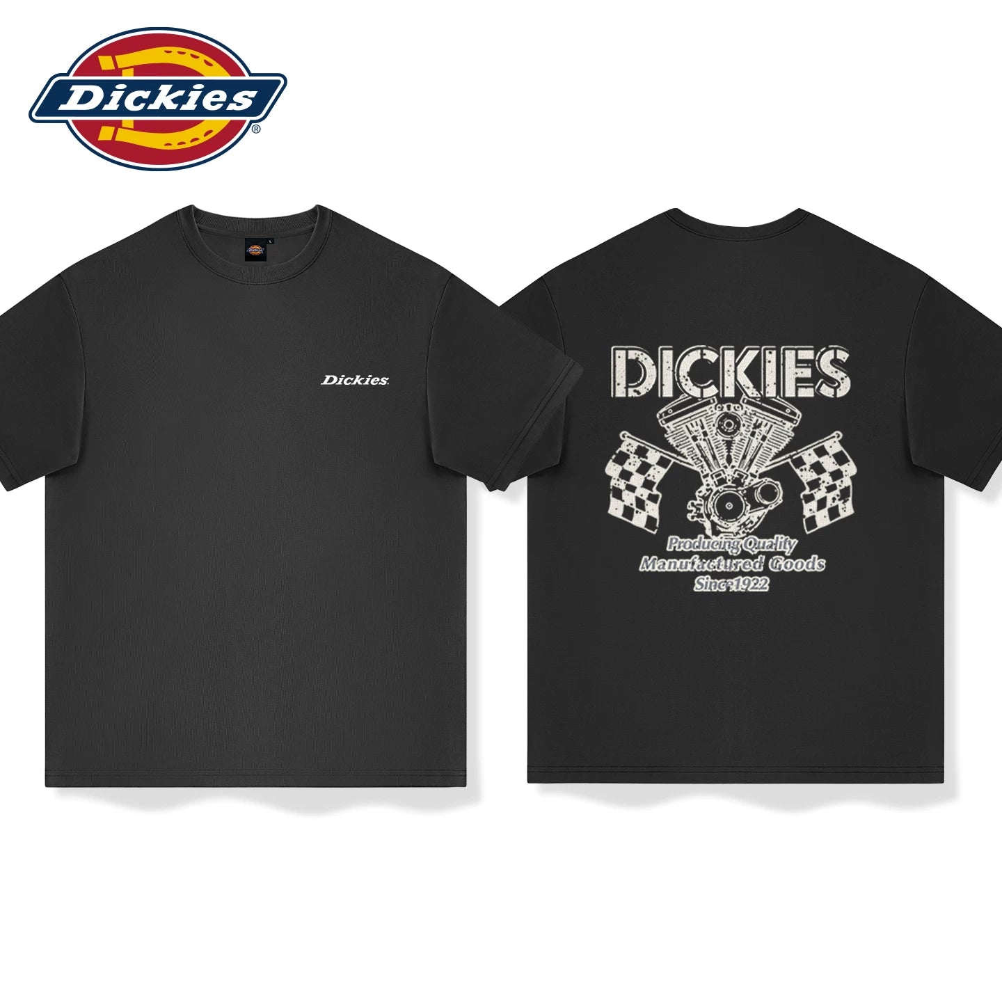 Dickies men's short sleeved T-shirt 2026 new American retro navy blue high-end design half sleeved T-shirt A