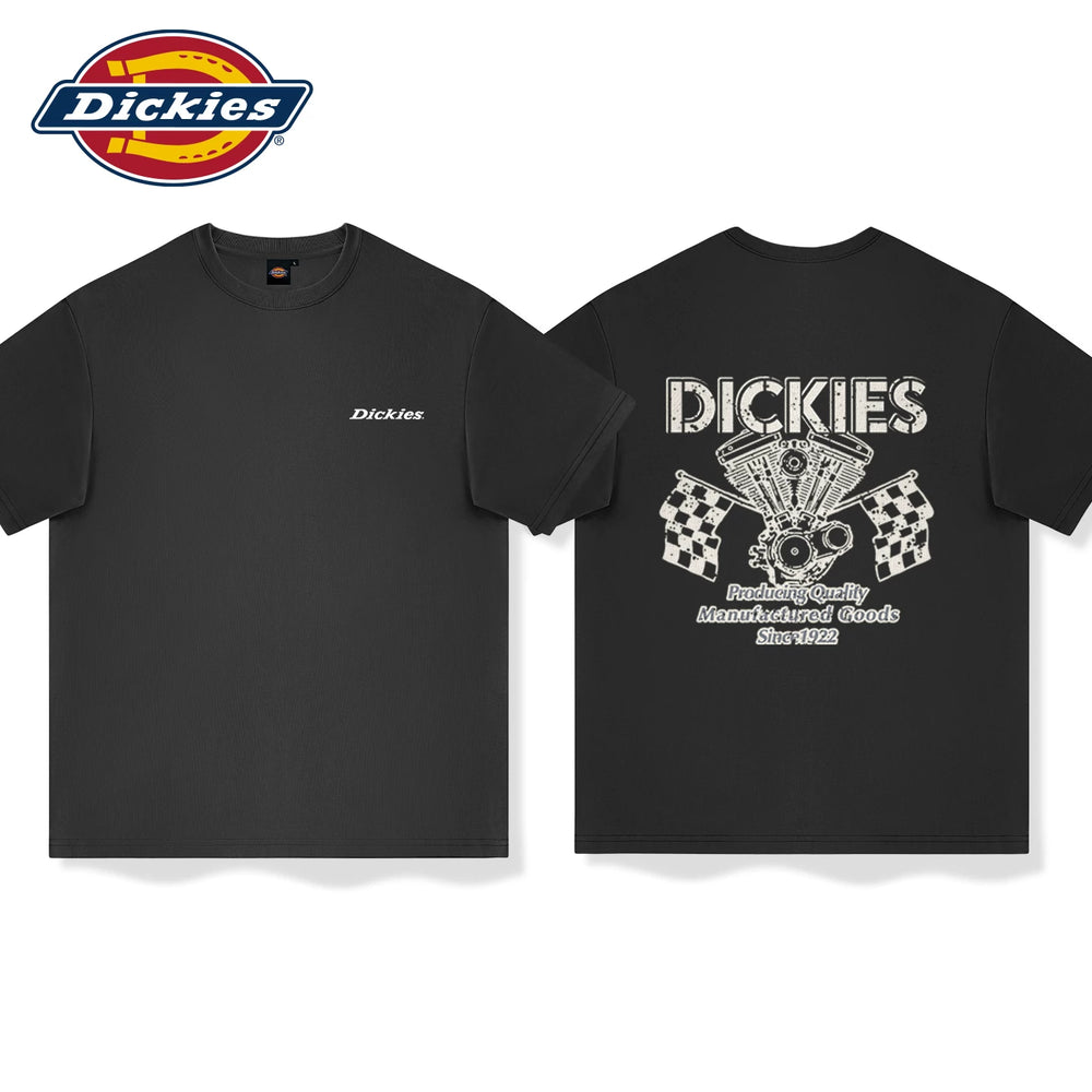 Dickies men's short sleeved T-shirt 2026 new American retro navy blue high-end design half sleeved T-shirt A