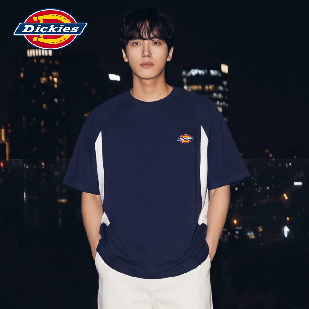 Dickies Cool Solona Short Sleeve T-shirt for Men's Summer Quick Drying Splicing Color Contrasting Loose Half Sleeve Top M