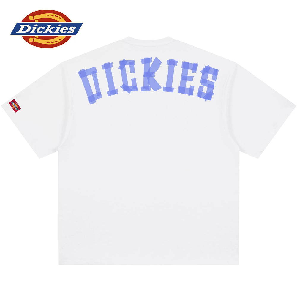 Dickies Heavy 320g Sorona Paris Cotton T-shirt Men's American Retro Letter Printed Loose Round Neck Short Sleeve