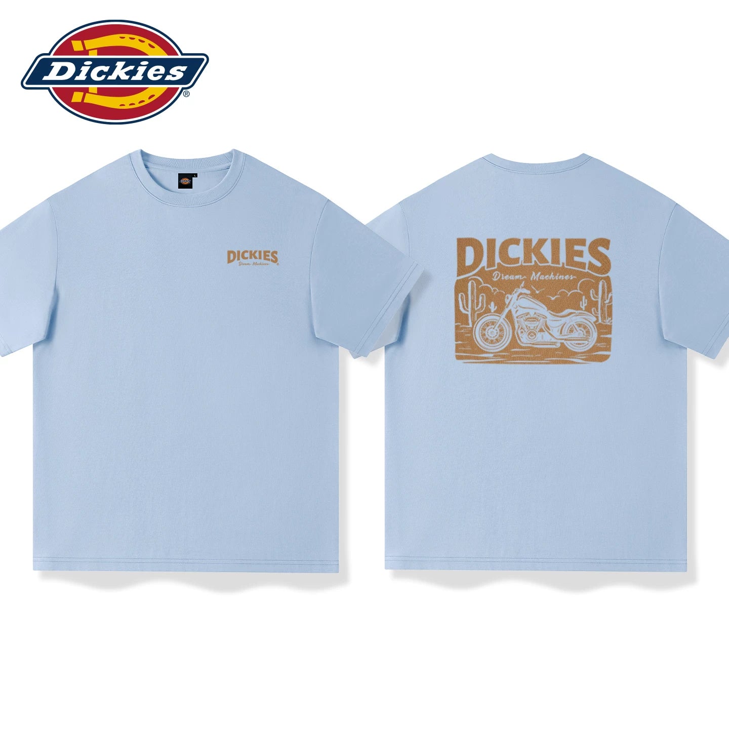 Dickies Men's Short sleeved T-shirt 2026 New American Retro Heavy duty Cotton Loose Large Round Neck Half Sleeve A