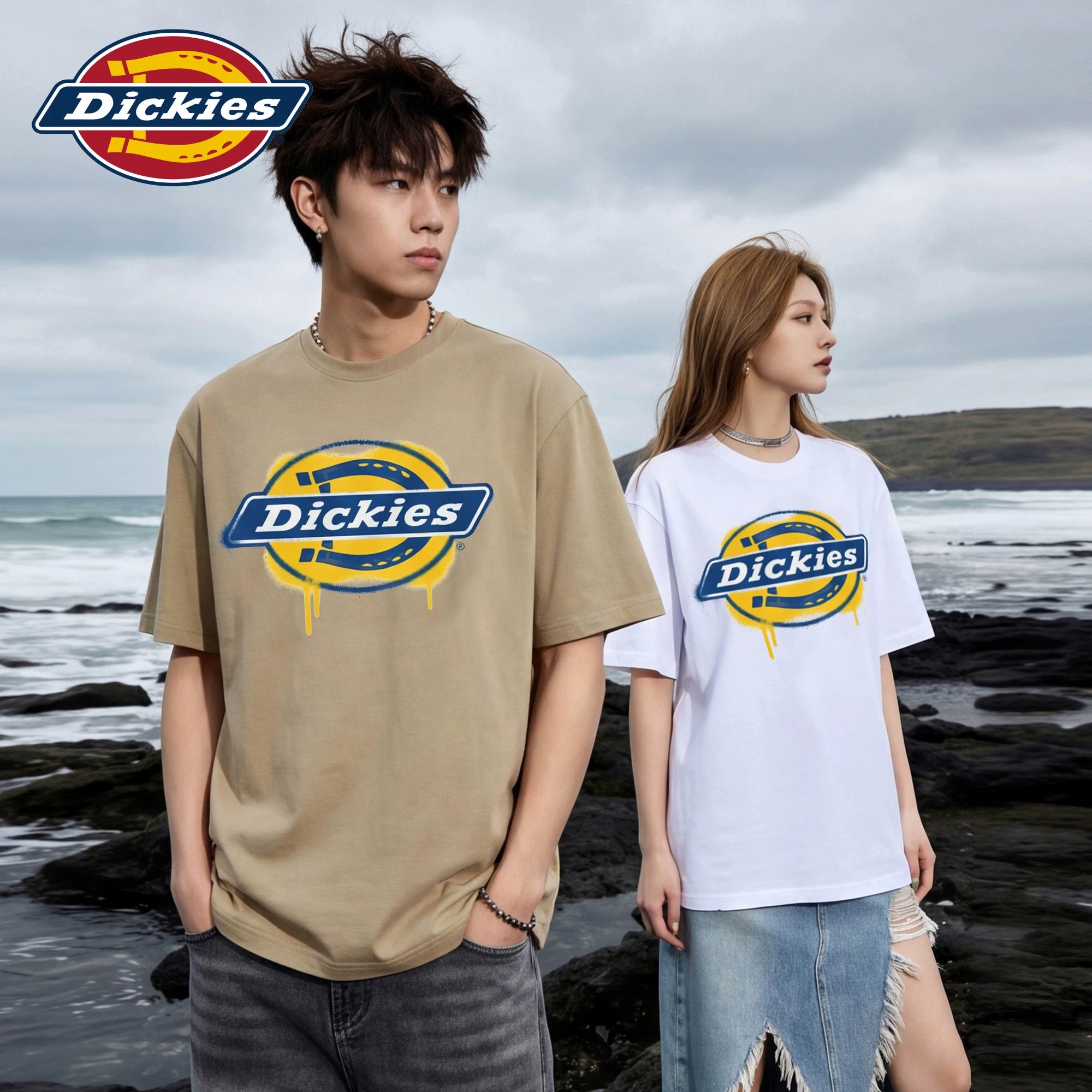 Dickies couple style Emperor Cool suitable short sleeved unisex cotton LOGO printed trendy loose T-shirt M