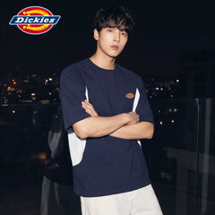 Dickies Cool Solona Short Sleeve T-shirt for Men's Summer Quick Drying Splicing Color Contrasting Loose Half Sleeve Top M