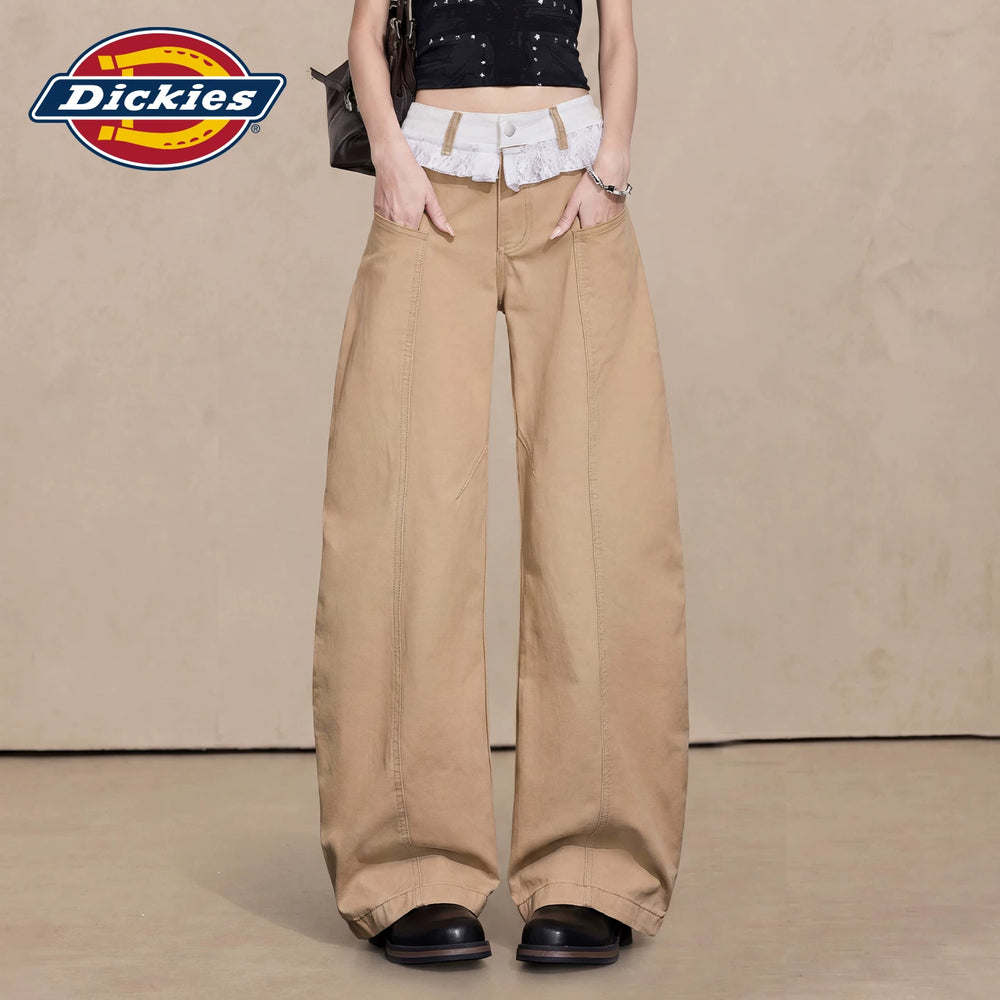 Dickies Emperor Cool Suitable High Waist Wide Leg Jeans for Women 2026 Lace Lace workwear Style Relaxation Bending Knife Pants M
