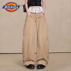 Dickies Emperor Cool Suitable High Waist Wide Leg Jeans for Women 2026 Lace Lace workwear Style Relaxation Bending Knife Pants M