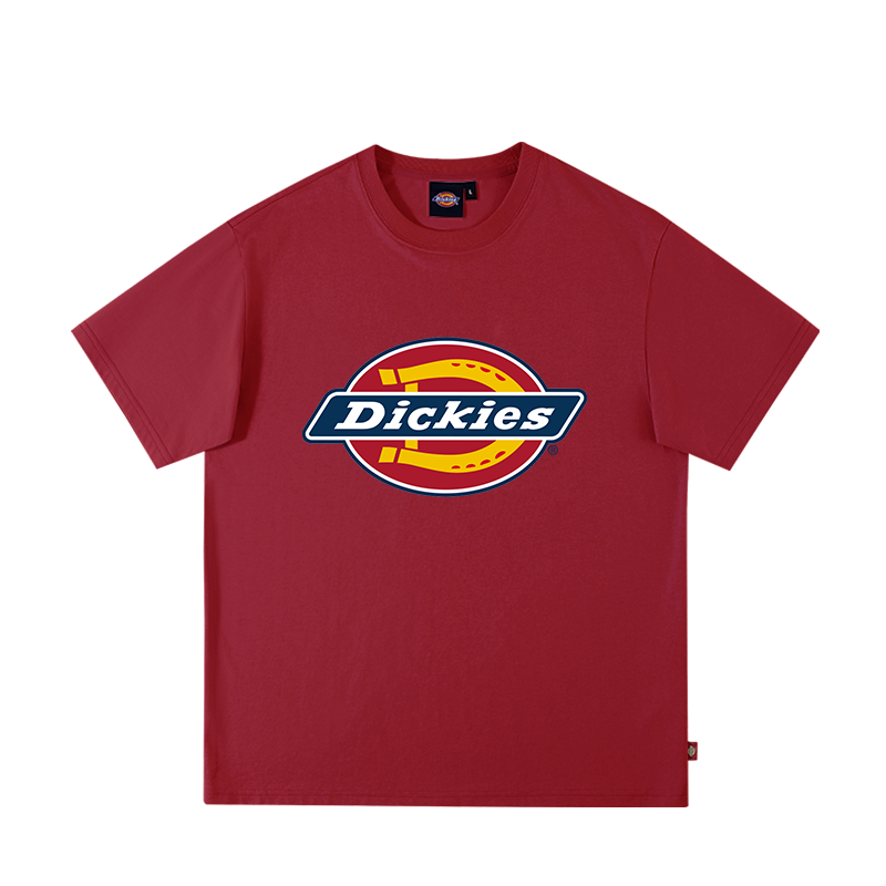 Dickies Classic Tri color Horseshoe Large LOGO Casual Summer Unisex Short sleeved T-shirt YHJ