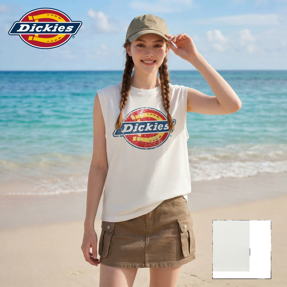 Dickies Emperor Cool Suitable American Printed Shoulder Tank Top for Women's 2026 Summer New Loose Sleeveless T-shirt Top m
