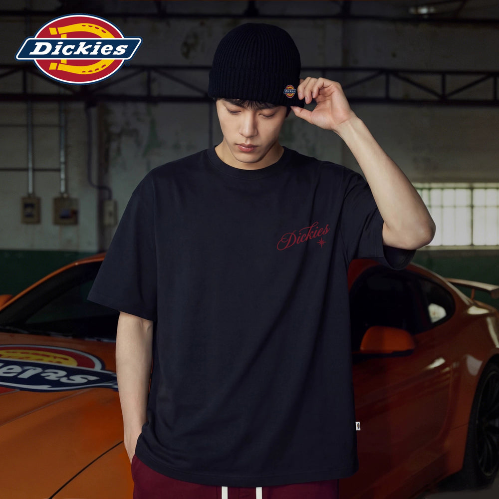 Dickies Cool Trendy Brand Heavy Short Sleeve T-shirt for Men in Summer, Pure Cotton Round Neck Loose Casual Half Sleeve Top M